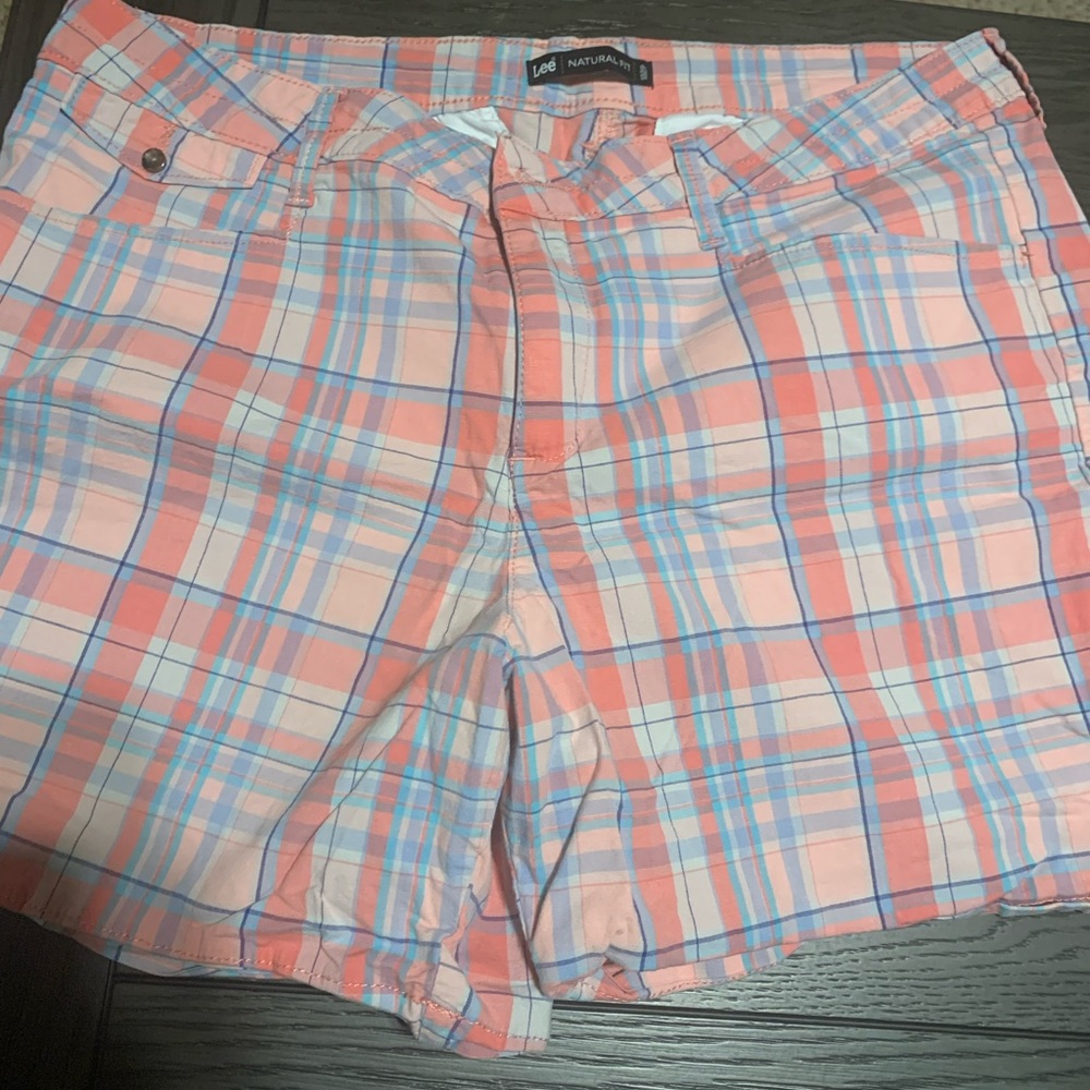 Plaid shorts, size 14.